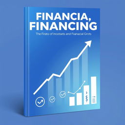 A stylish cover with a gradient blue background, a stylized financial graph, an eye-catching white title, and modern financial icons to symbolize growth and success