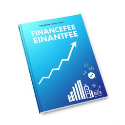 A stylish cover with a gradient blue background, a stylized financial graph, an eye-catching white title, and modern financial icons to symbolize growth and success