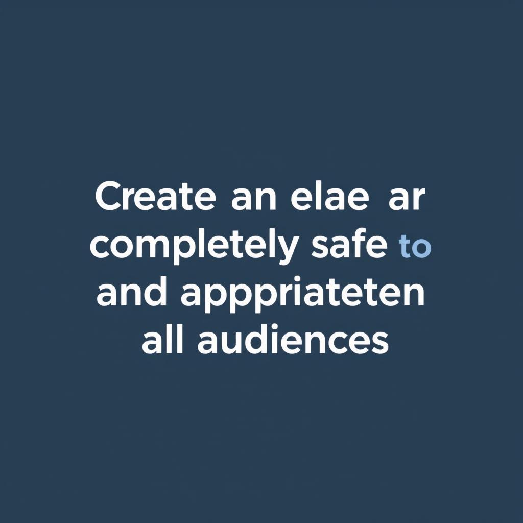 Create an image that is completely safe and appropriate for all audiences