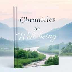 A serene and peaceful book cover titled 'Chronicles for Well-being'