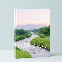 A serene and peaceful book cover titled 'Chronicles for Well-being'