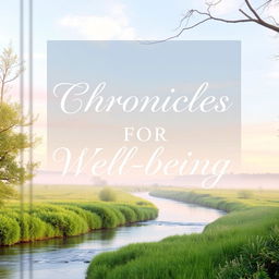 A serene and peaceful book cover titled 'Chronicles for Well-being'