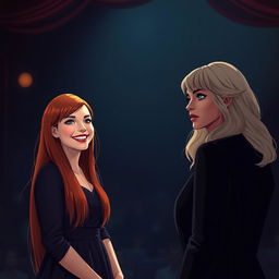 In the cover image, a theater scene takes center stage
