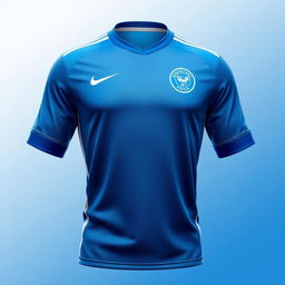 A blue soccer jersey with a modern and sleek design