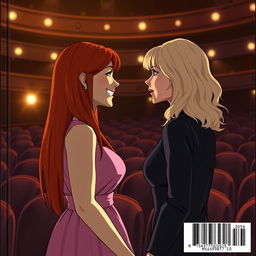 On the cover, a theater is viewed from the side