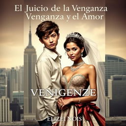 A book cover titled 'El Juicio de la Venganza y el Amor' in Spanish