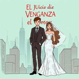A book cover titled 'El Juicio de la Venganza y el Amor' in Spanish