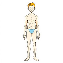 A detailed illustration of a person with sound physical features, showcasing a healthy and fit body