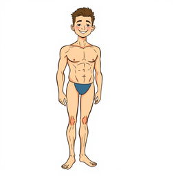 A detailed illustration of a person with sound physical features, showcasing a healthy and fit body