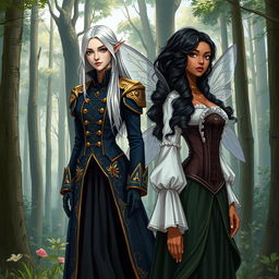 The book cover shows two women standing in a magical forest