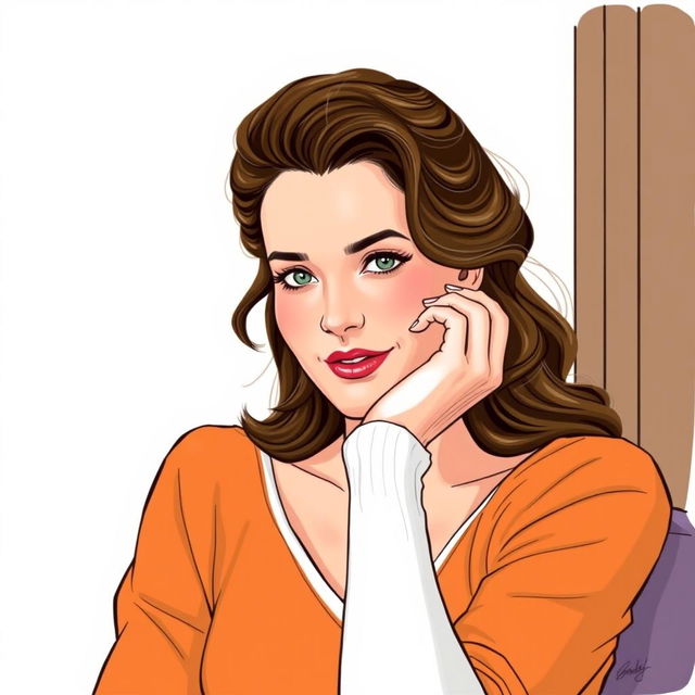 A detailed illustration of Brooke Shields wearing white socks