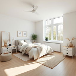 A beautifully redesigned bedroom in Scandinavian style