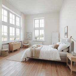 A beautifully redesigned bedroom in Scandinavian style