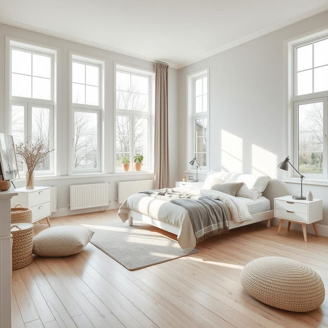 A beautifully redesigned bedroom in Scandinavian style