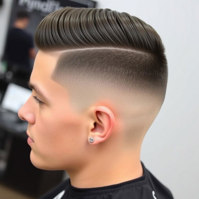 A stylish burst fade haircut with clean lines and a modern look