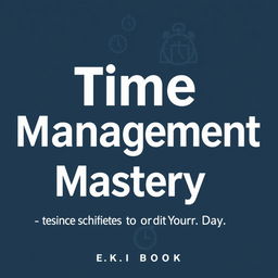 Design an ebook cover for a book titled 'Time Management Mastery: Techniques for Optimizing Your Day'