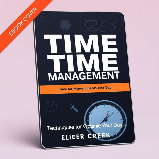 Design an ebook cover for a book titled 'Time Management Mastery: Techniques for Optimizing Your Day'