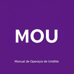 Create a minimalist cover featuring the text 'MOU' prominently, with '(Manual de Operação de Unidade)' written below it in parentheses