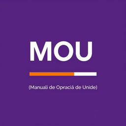 Create a minimalist cover featuring the text 'MOU' prominently, with '(Manual de Operação de Unidade)' written below it in parentheses