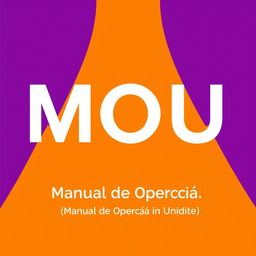 Create a minimalist cover featuring the text 'MOU' prominently in Bebas Neue Haas Display Bold font, with '(Manual de Operação de Unidade)' written below it in Bebas Neue Haas Display Thin font