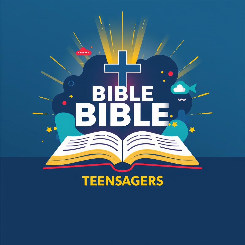 Create an A4-sized cover for a Bible study guide for teenagers