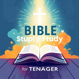 Create an A4-sized cover for a Bible study guide for teenagers