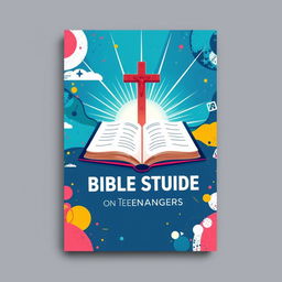 Create an A4-sized cover for a Bible study guide for teenagers