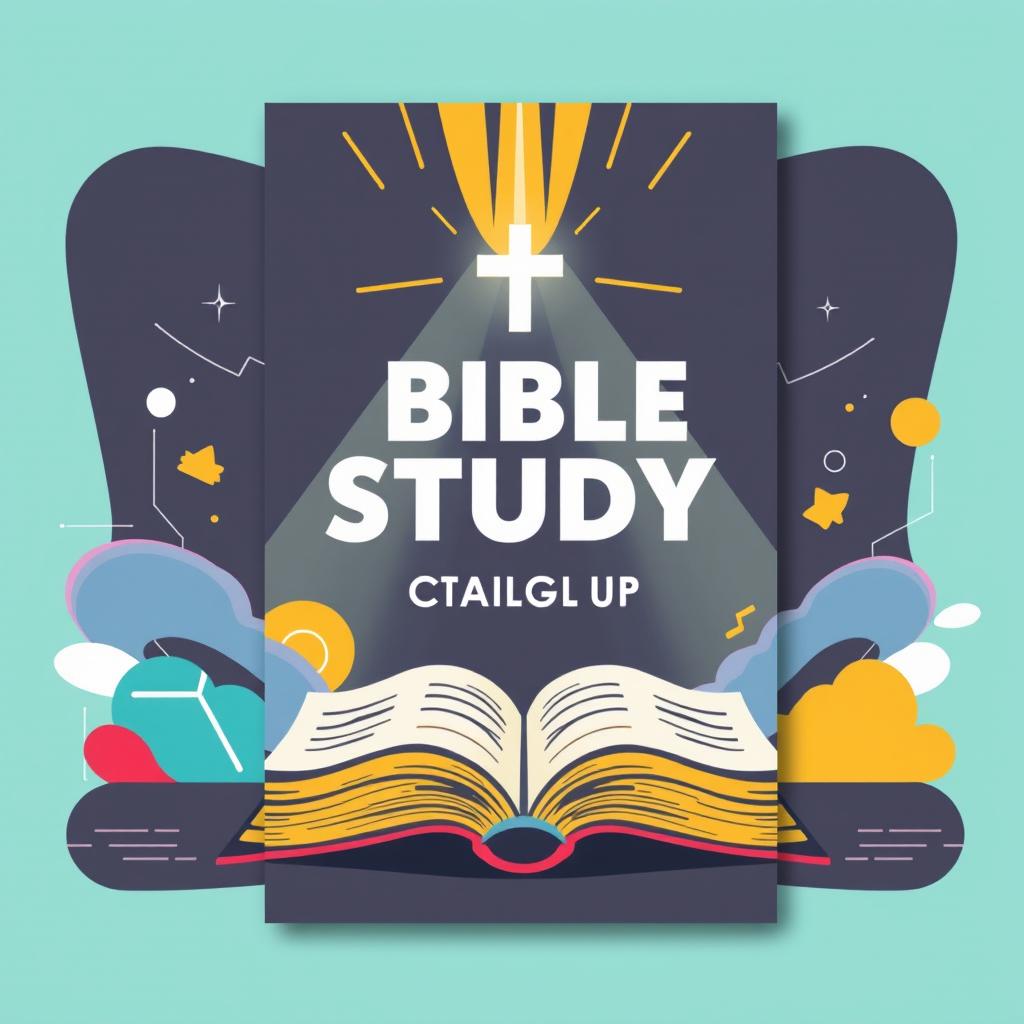 Create an A4-sized cover for a Bible study guide for teenagers