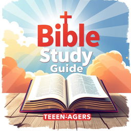 Create an A4-sized cover for a Bible study guide for teenagers in a realistic style