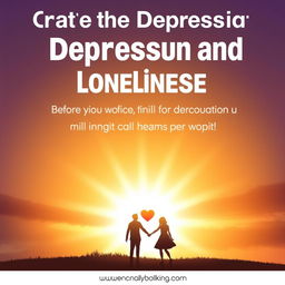 Create an uplifting and emotionally supportive image that conveys the message of overcoming depression and loneliness