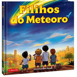 A book cover titled 'Filhos do Meteoro'