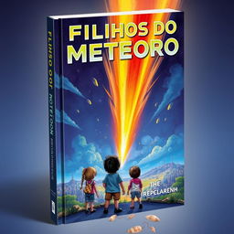 A book cover titled 'Filhos do Meteoro'