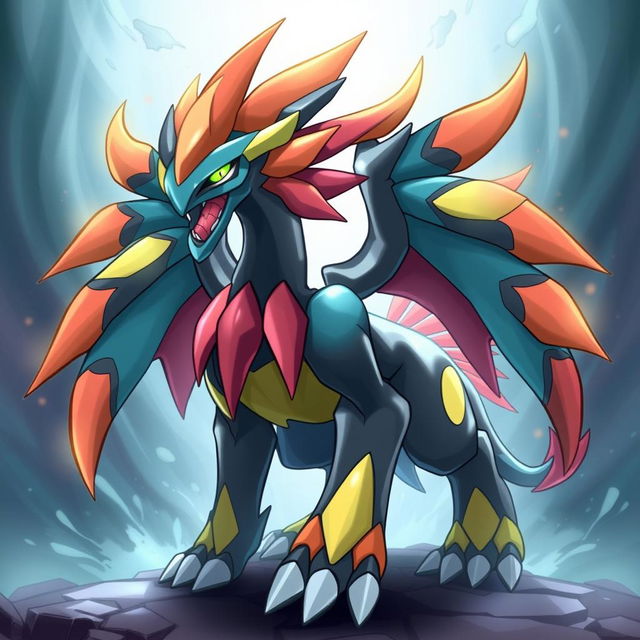 Create an image of Koraidon, a legendary Pokémon from the Pokémon universe