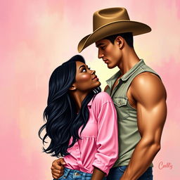 Create an image of a young couple for a book cover