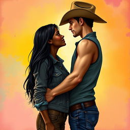 Create an image of a young couple for a book cover