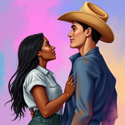 Create an image of a young couple for a book cover