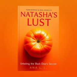 Book cover with an orange gradient background, a whole peeled mandarin viewed from the top, and the title 'Natasha's Lust: Unlocking the Back Door's Secret' by Ana L