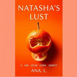 Book cover with an orange gradient background, a whole peeled mandarin viewed from the top, and the title 'Natasha's Lust: Unlocking the Back Door's Secret' by Ana L