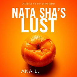 Book cover with an orange gradient background, a whole peeled mandarin viewed from the top, and the title 'Natasha's Lust: Unlocking the Back Door's Secret' by Ana L