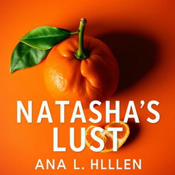 Book cover with an orange gradient background, a whole peeled mandarin viewed from the top, and the title 'Natasha's Lust: Unlocking the Back Door's Secret' by Ana L