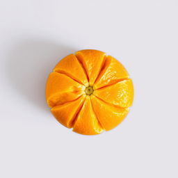 Create an image of a whole, peeled mandarin viewed from the top