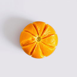 Create an image of a whole, peeled mandarin viewed from the top