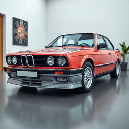 Create a hyper-realistic image of a BMW E33 with no background, focusing on the details