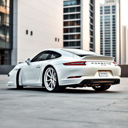 A white Porsche 911 992 with white Rotiform aerodisc wheels, captured in a high-resolution image