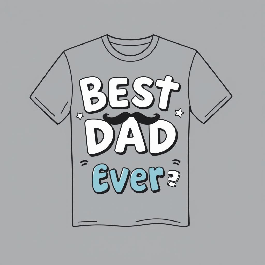 Create a funny men's t-shirt design with the phrase 'Best Dad Ever'