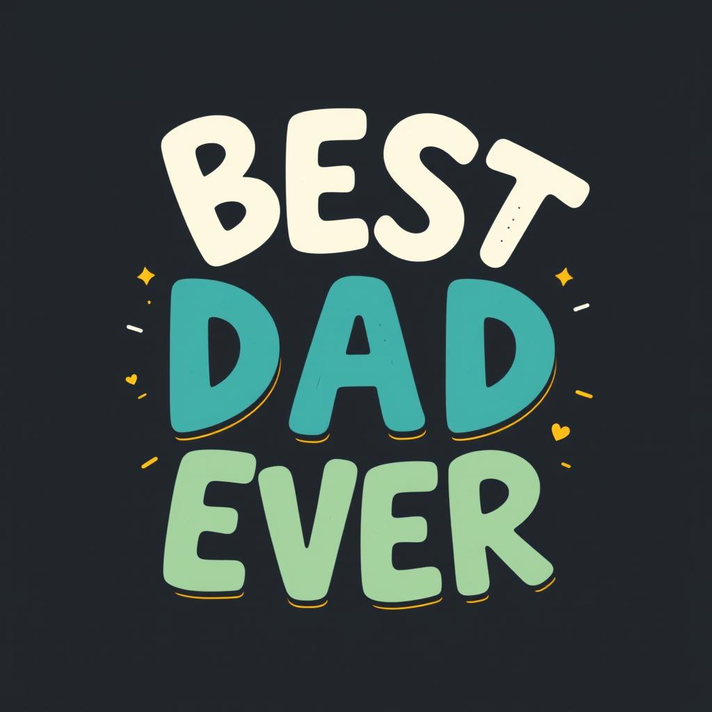 Create a funny men's t-shirt design with the phrase 'Best Dad Ever'