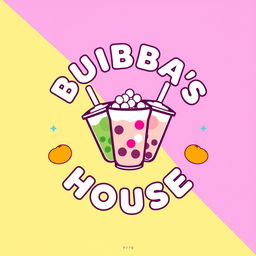 Create a logo for a café specialized in bubble tea called 'Bubba's House'