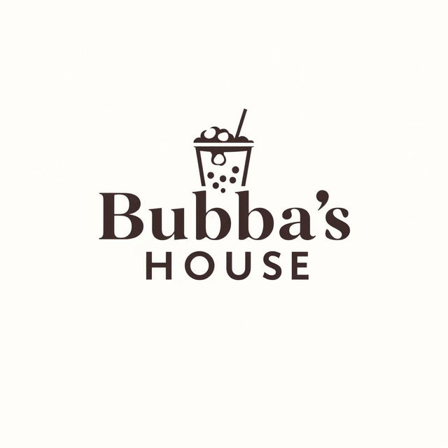 Create a minimalist and original logo for a café specialized in bubble tea called 'Bubba's House'