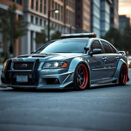 A detailed image of a 2011 Crown Victoria with a wide body kit