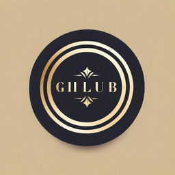 A luxurious and glamorous logo for 'GlamLife Club' with bold letters in gold and black colors. The design should include sleek lines and vintage elements.